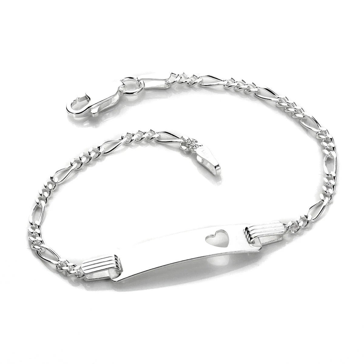 Sterling Silver Heart ID Bracelet - Image 3