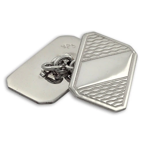 Sterling Silver Patterned Cufflinks - Image 2