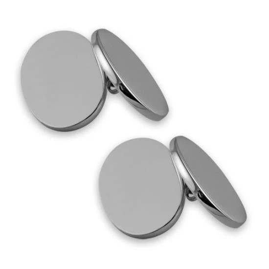 Sterling Silver Plain Double-sided Cufflinks - Image 3