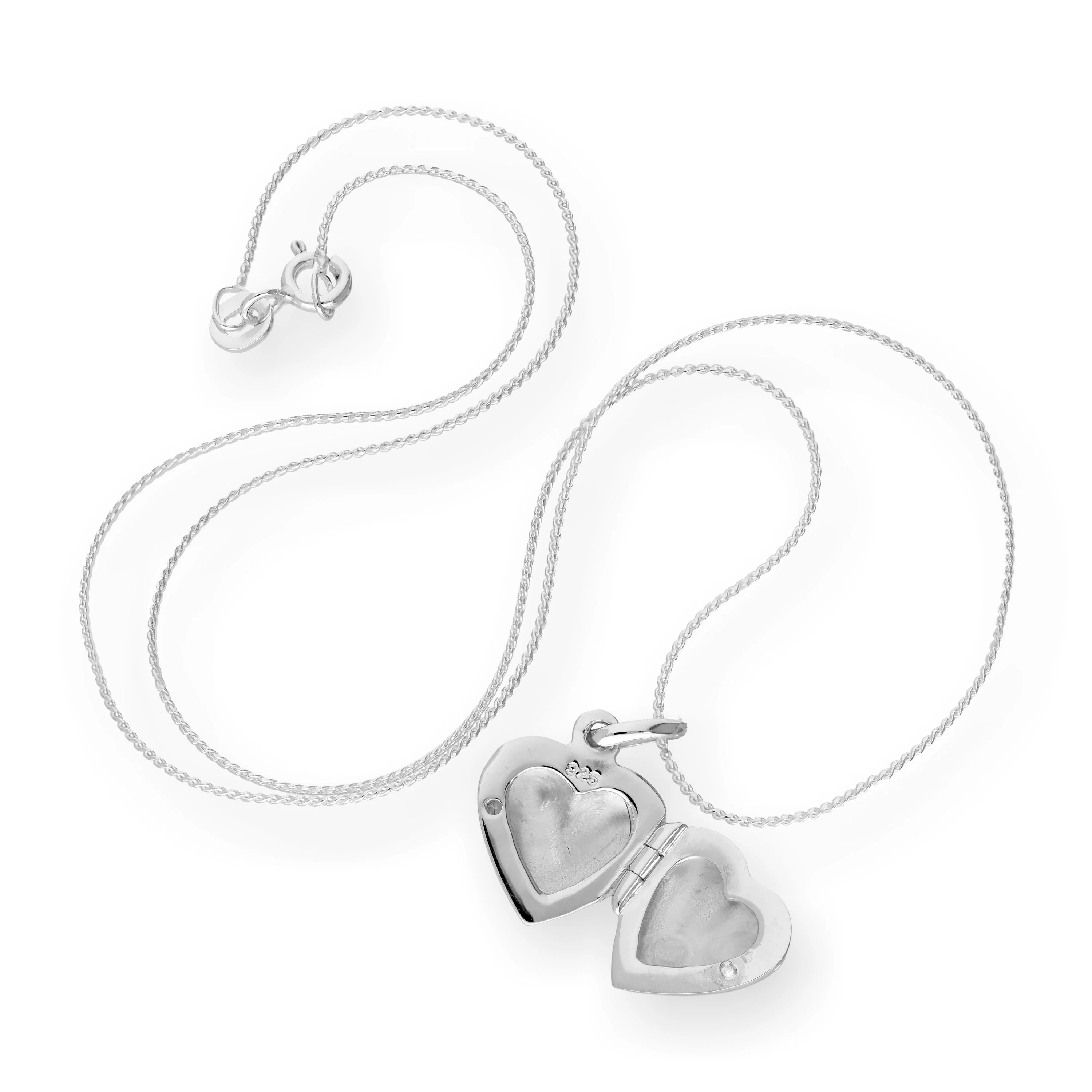 Sterling Silver Puffed Heart Engravable Locket on 16 - 22 Inches - Image 3