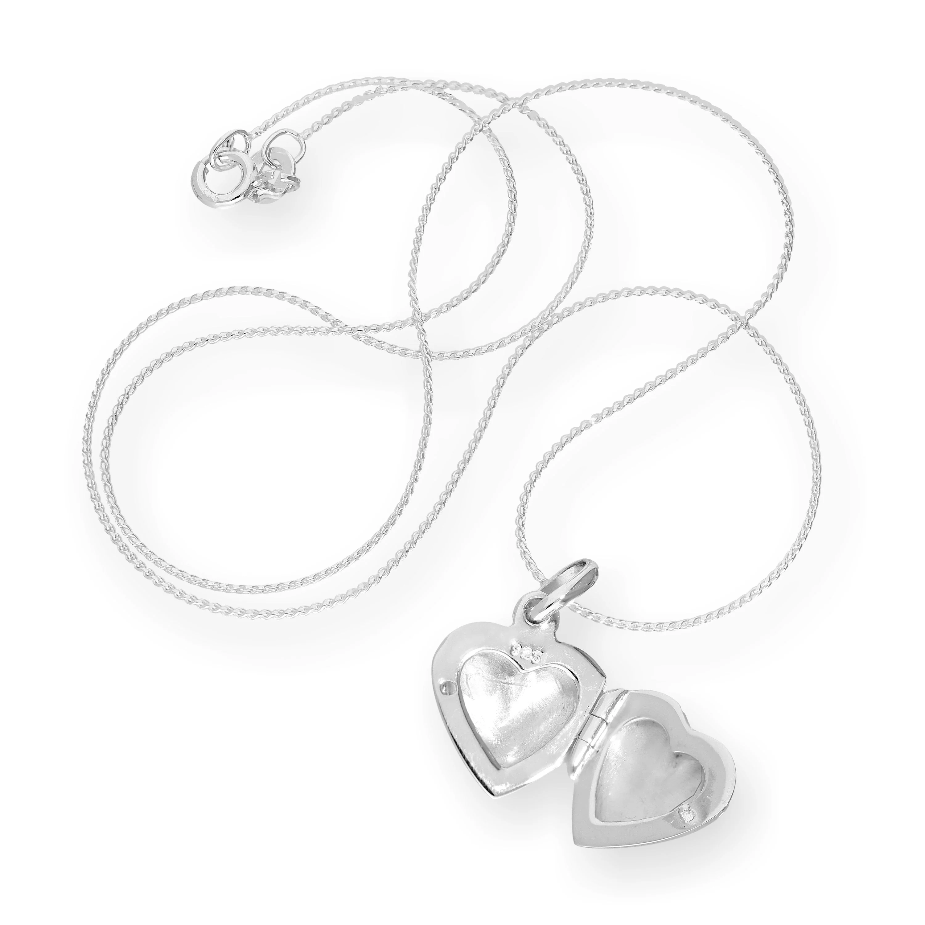 Sterling Silver Puffed Heart Engraved Locket on Chain 16 - 22 Inches - Image 3