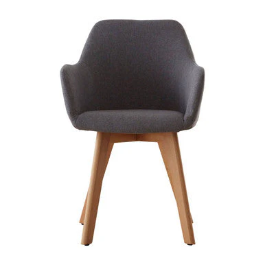 Stockholm Grey Fabric Dining Chair with Beechwood Legs - Image 2