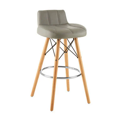 Stockholm Grey Leather Effect Bar Stool - Image 2