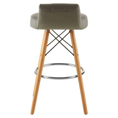 Stockholm Grey Leather Effect Bar Stool - Image 4