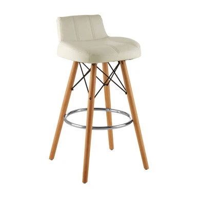 Stockholm White Leather Effect Bar Stool - Image 3