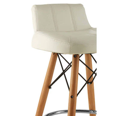 Stockholm White Leather Effect Bar Stool - Image 6