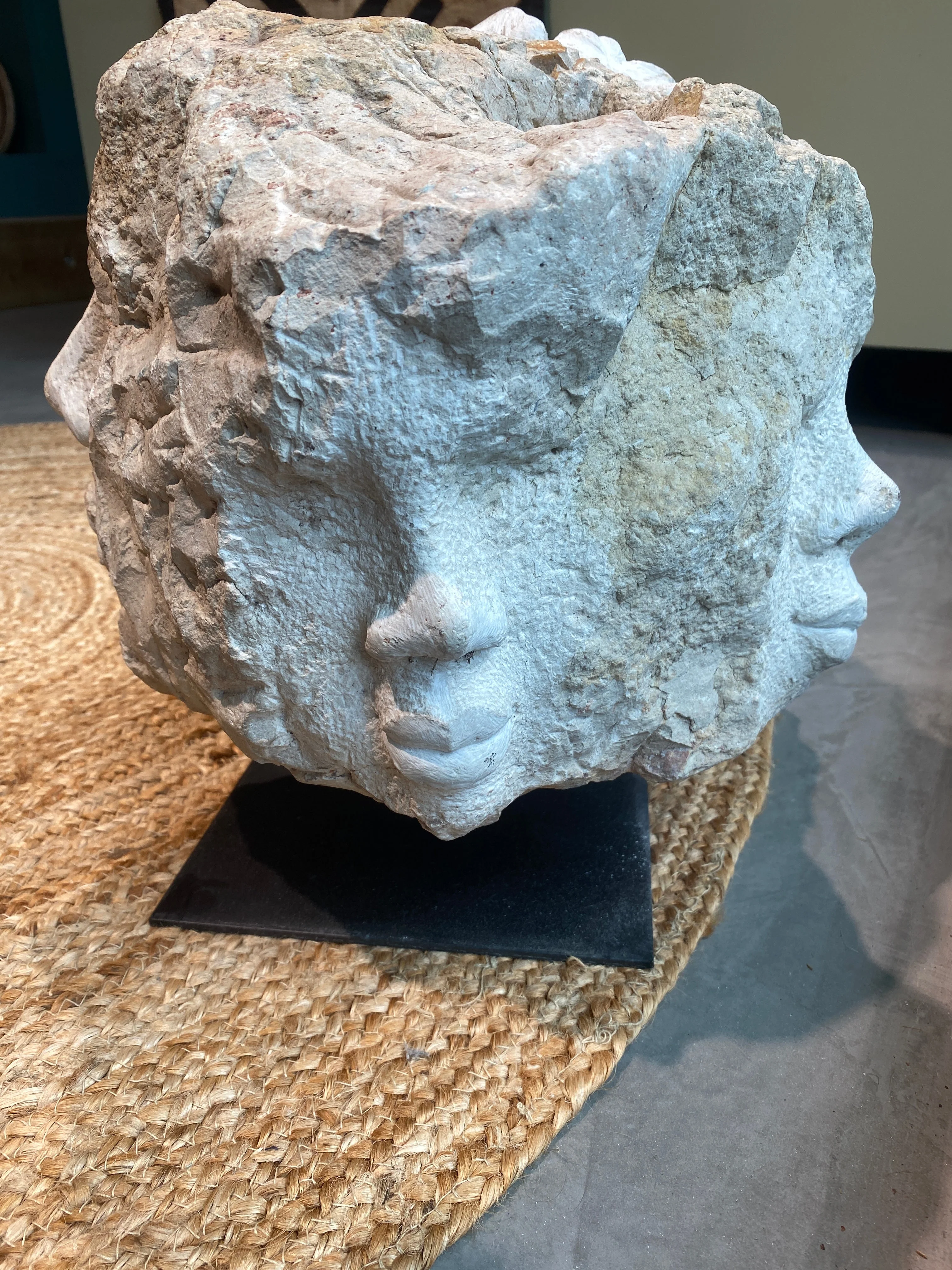 Stone head sculpture by Rizimu Chiwawa - x3 heads - Image 2