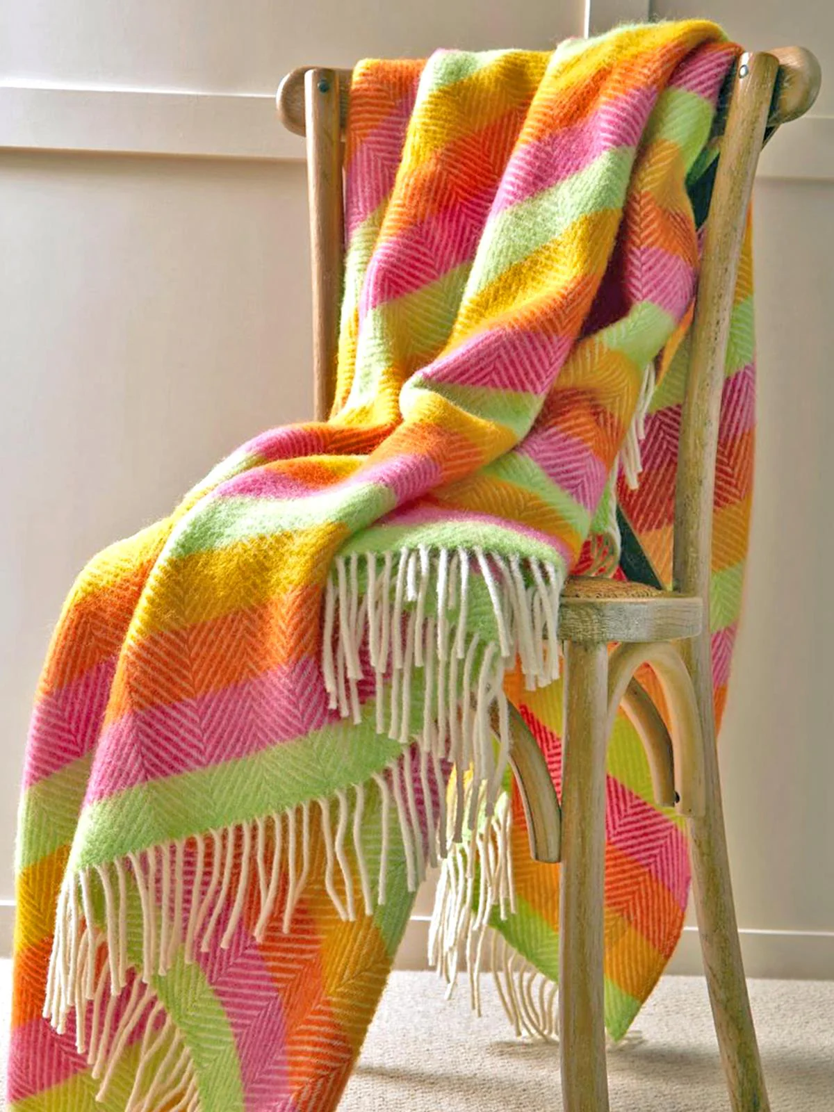 Stripe Pure New Wool Throw - Refresh - Image 2