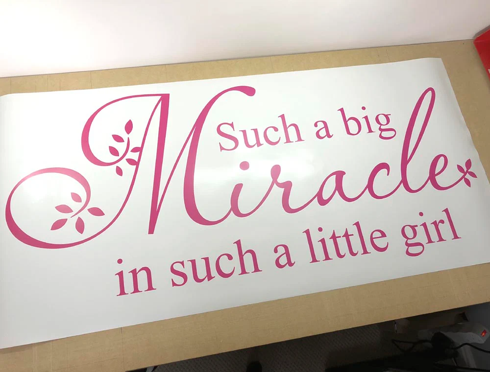Such a Big Miracle in Such a Little Girl Wall Sticker – Baby Nursery Quote - Image 5