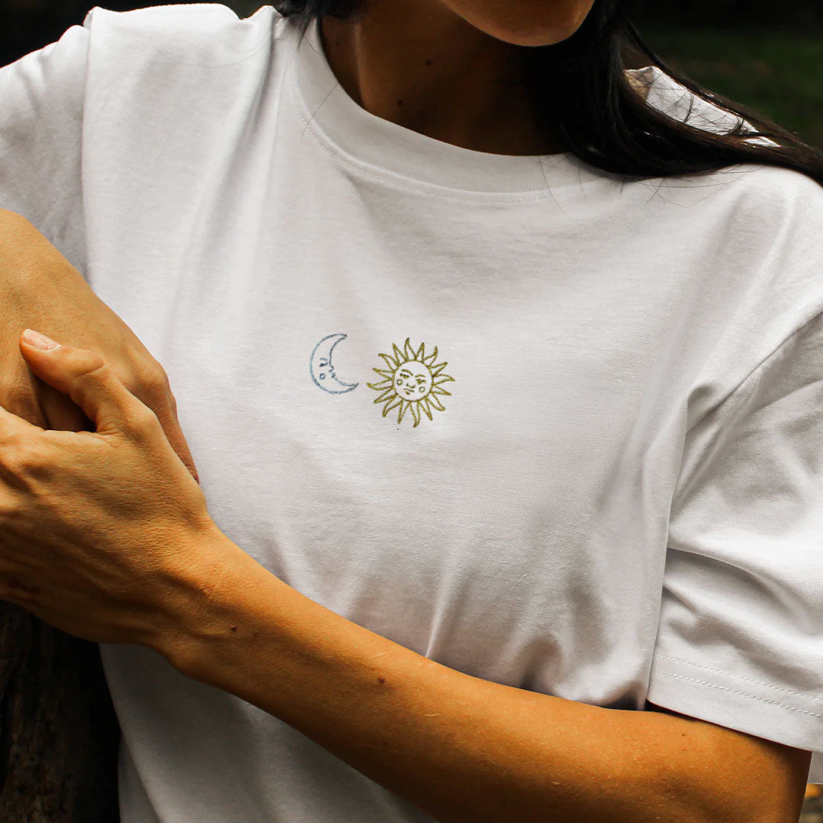 Sun And Moon Embroidered T-Shirt (Unisex) - Image 3