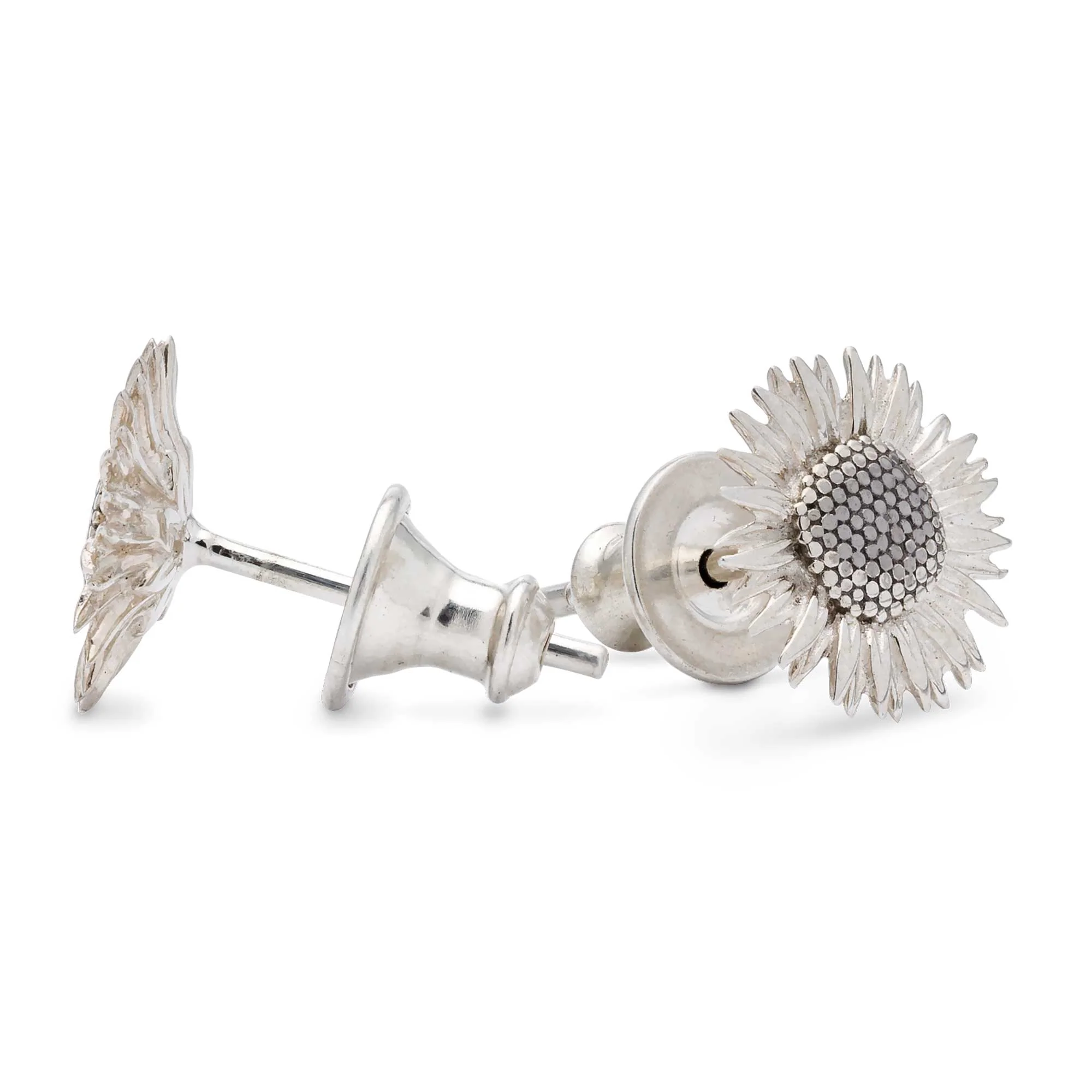 Sunflower Silver Stud Earrings