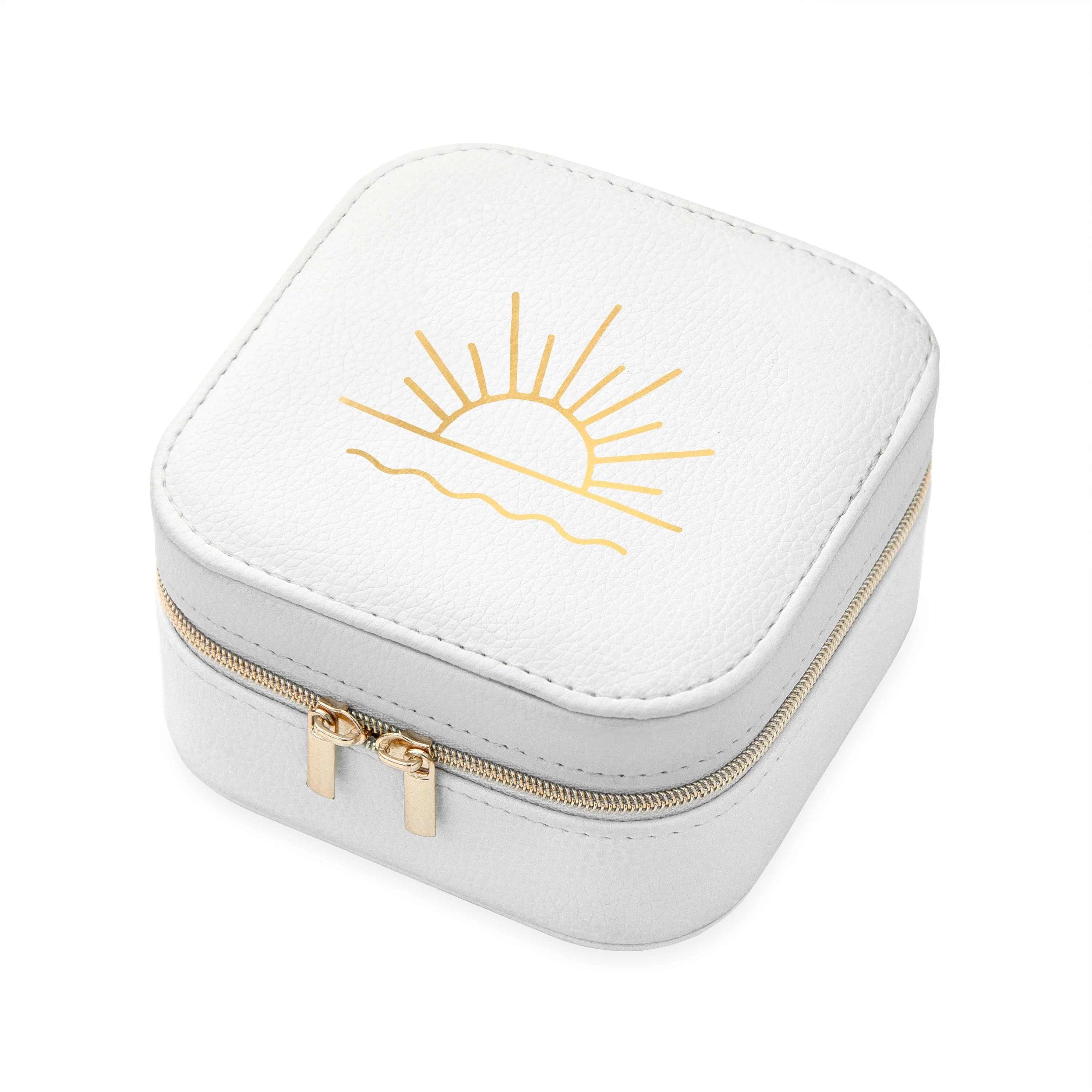 Sunset White Square Travel Jewellery Case - Image 8