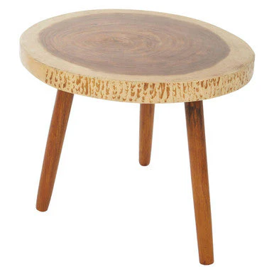 Solid Sonokeling Wood Boho Side Table with Rich Brown Grain, Surak - Image 3