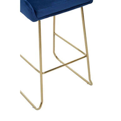 Tamzin Blue Velvet Bar Chair With Low Arms - Image 7