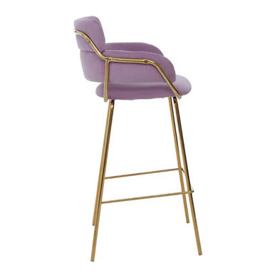 Tamzin Pink Velvet Bar Chair - Image 3