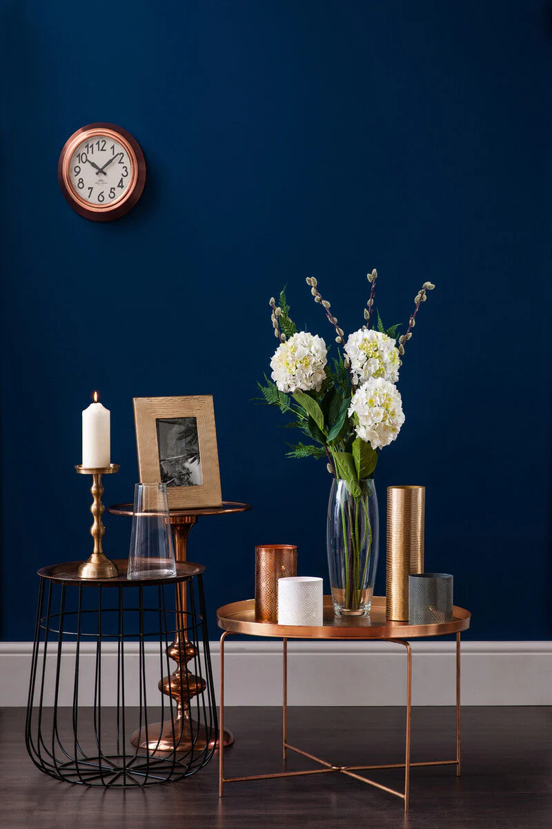 Gold Finish Copper Tray Top and Black Finish Base Side Table, Templar - Image 5