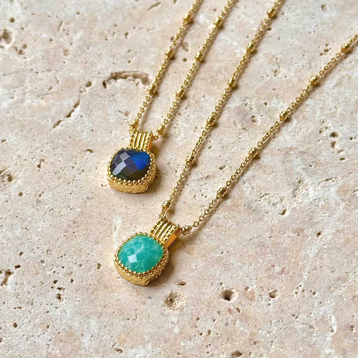 Tetra Square Gemstone Pendant with Labradorite - Image 5