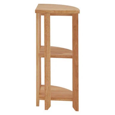 Heva Three Tier Tropical Hevea Wood Corner Shelf Unit - Image 5