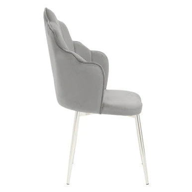 Tian Grey Velvet Chair - Image 3