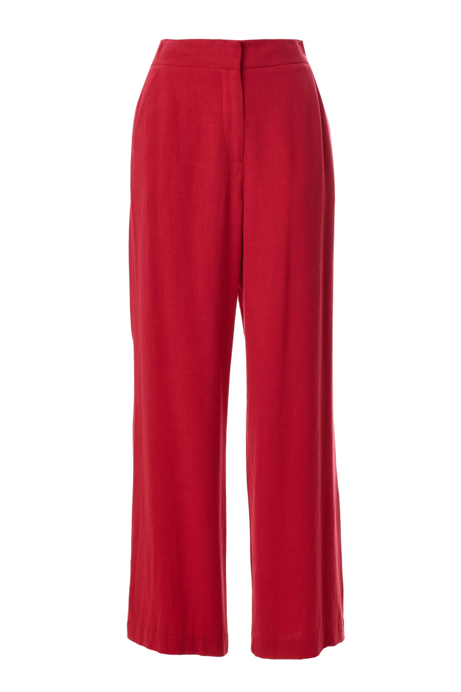 Tilde Linen Mix Wide Leg Trousers - Red - Image 6