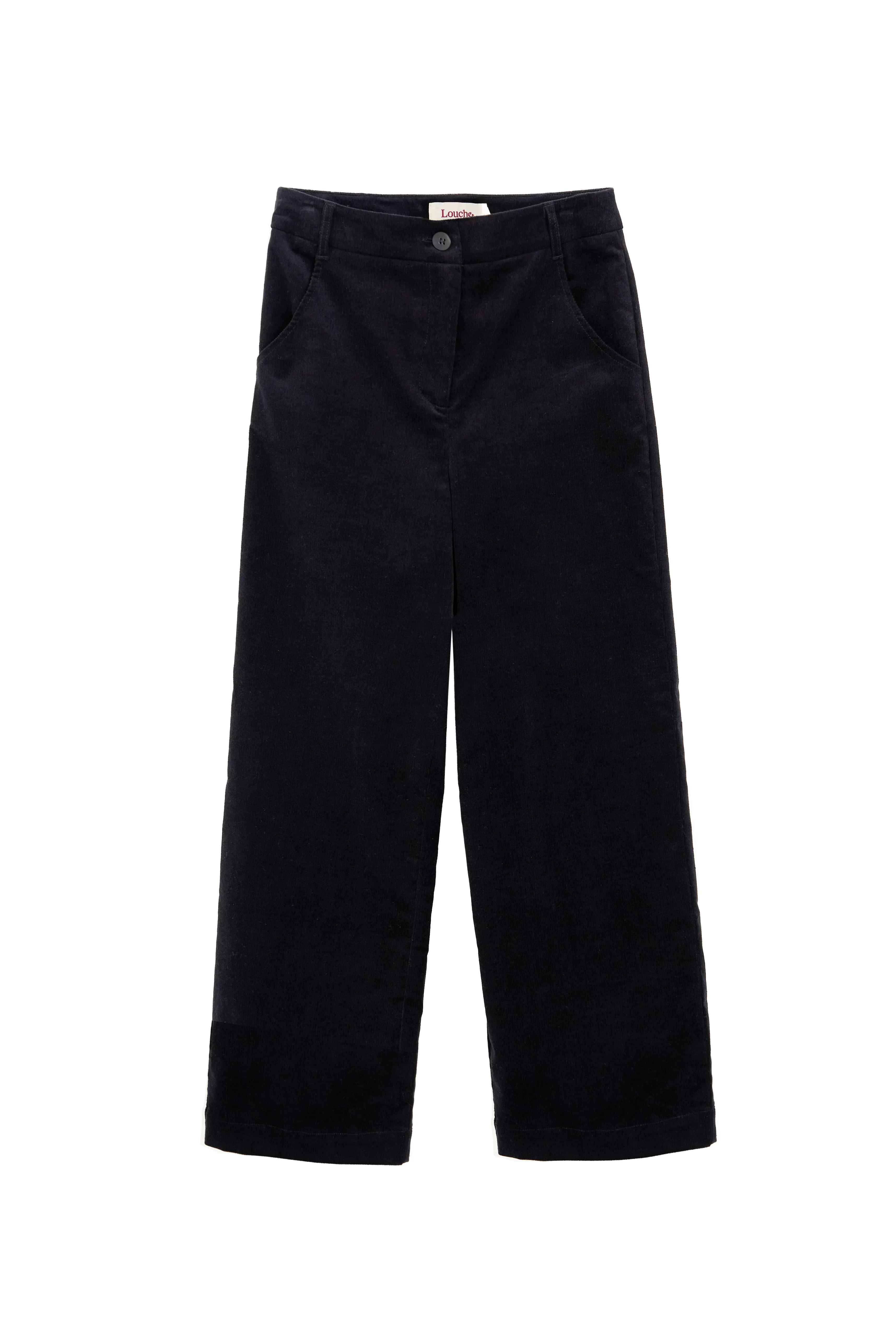 Tim Baby Cord Straight Cut Trousers - Black - Image 7