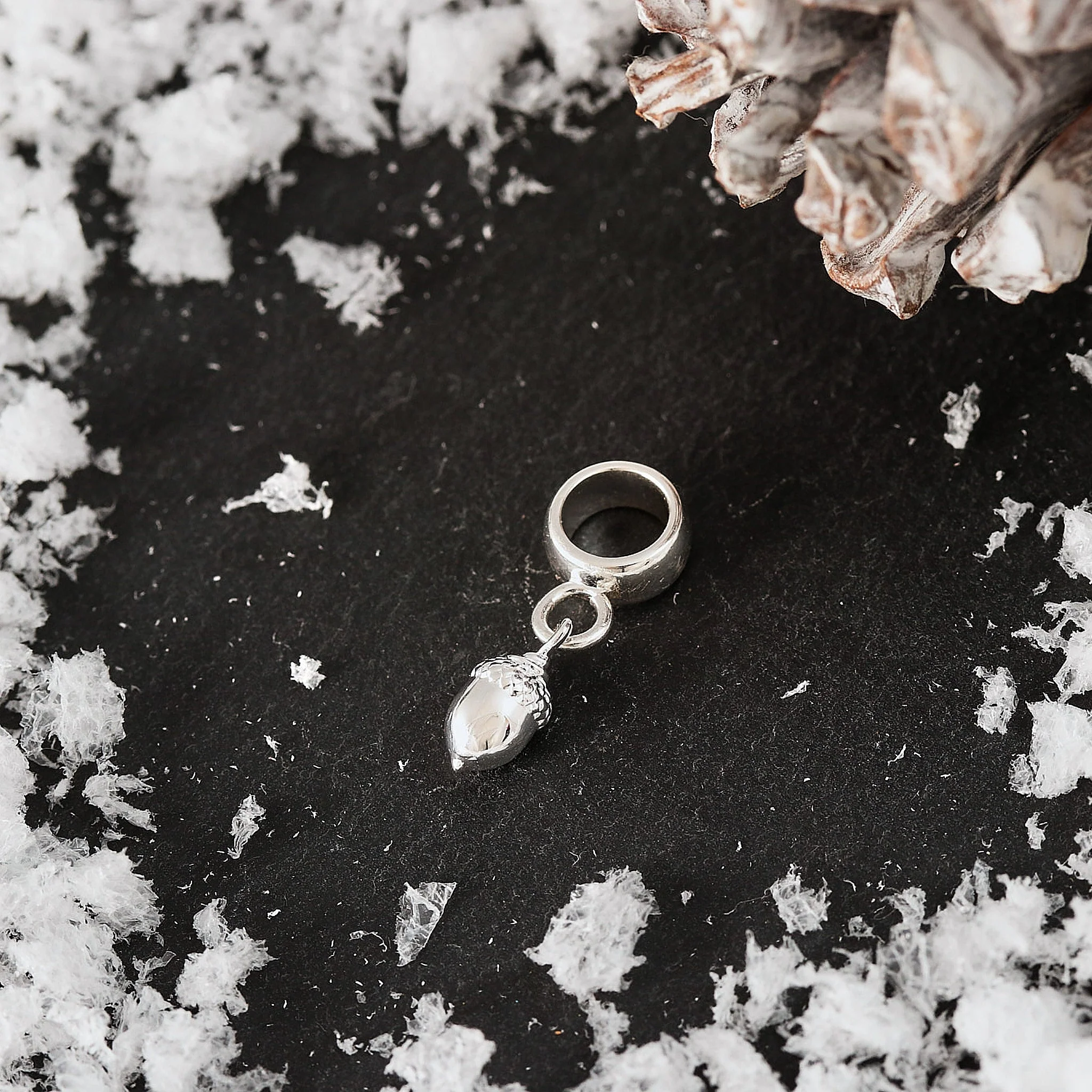 Tiny Acorn Silver Charm - Image 5