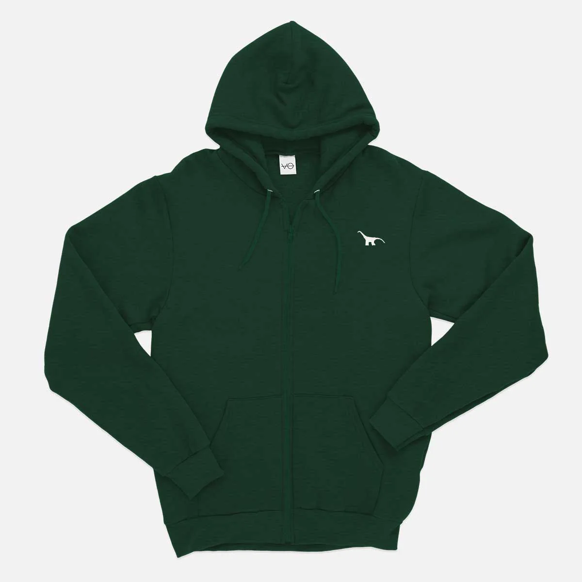 Tiny Embroidered Dino Zip Up Hoodie (Unisex) - Image 3