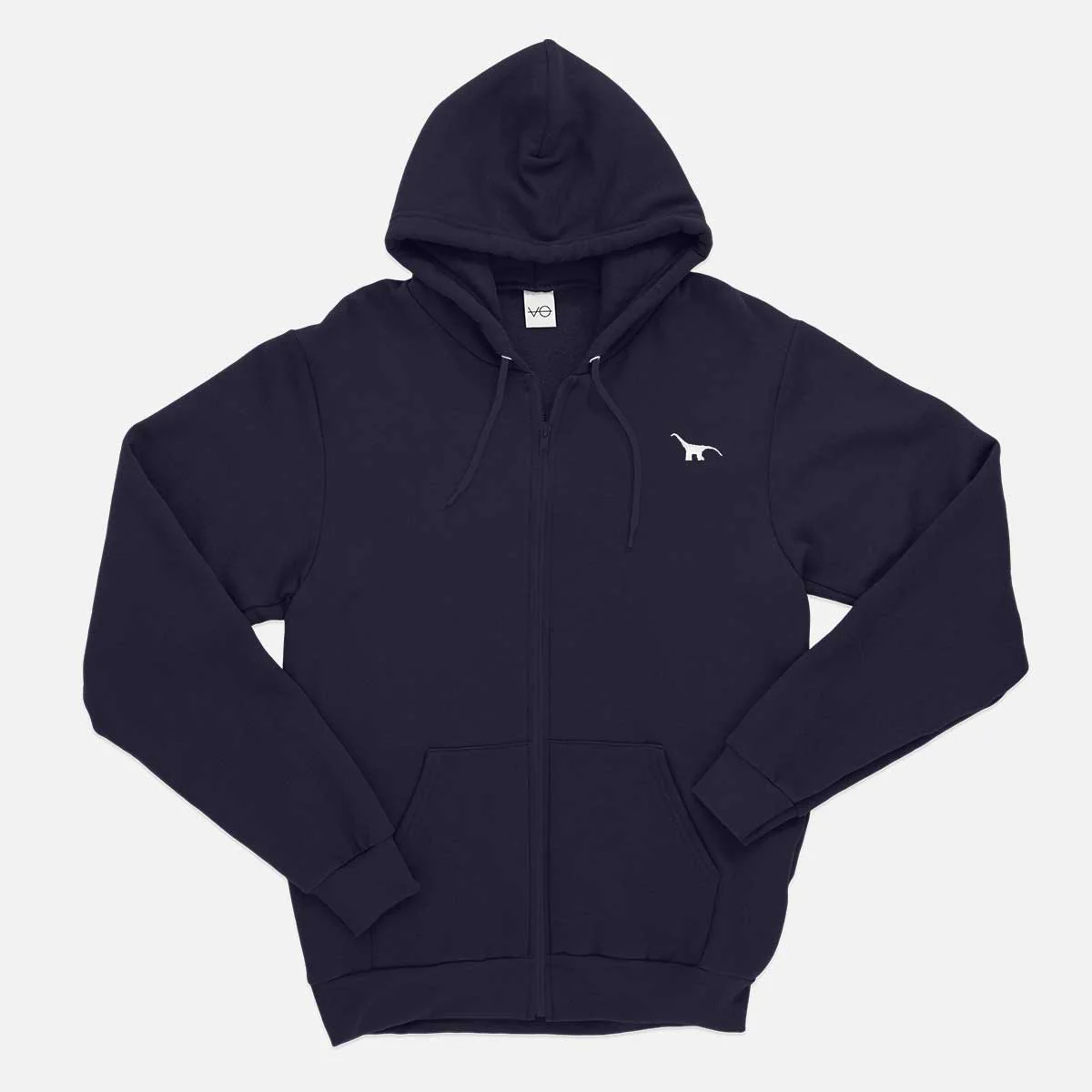 Tiny Embroidered Dino Zip Up Hoodie (Unisex) - Image 5