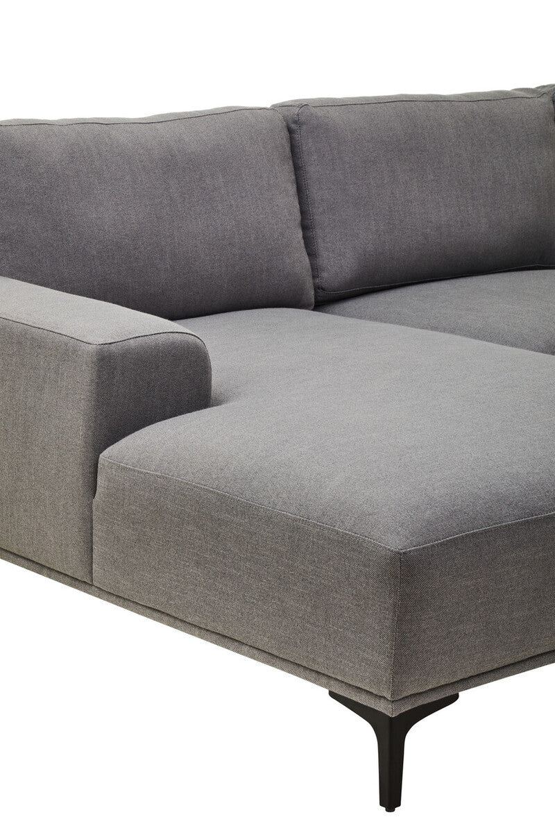 3 Seater Grey Fabric Left Chaise Sofa, Toulon - Image 20