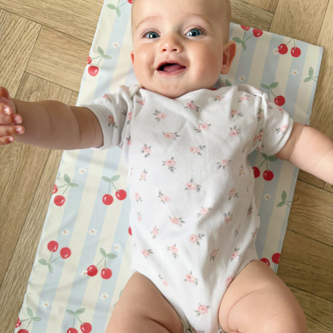 Travel Changing Mat - Cherry Stripe - Image 11