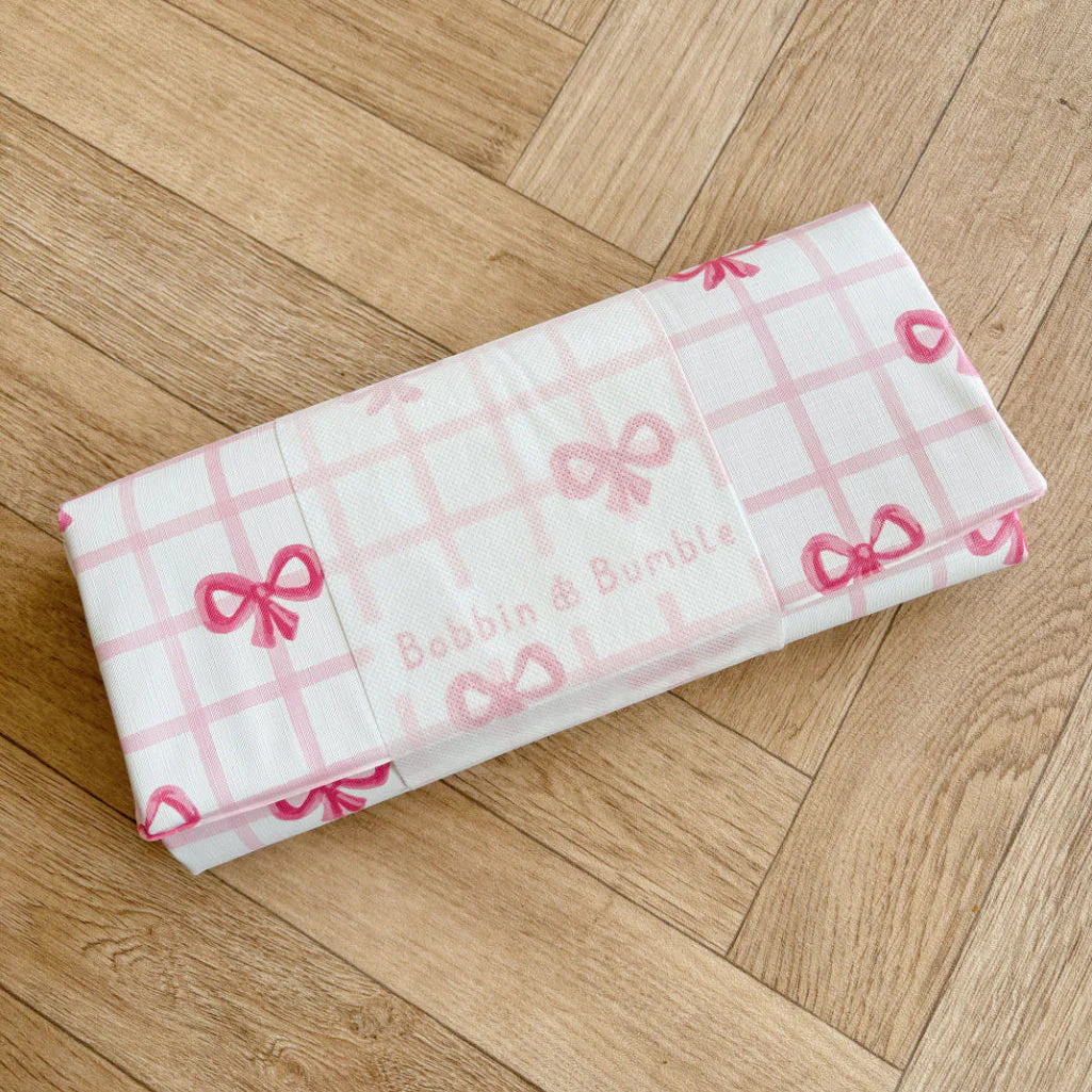 Travel Changing Mat - Pink Bows - Image 3