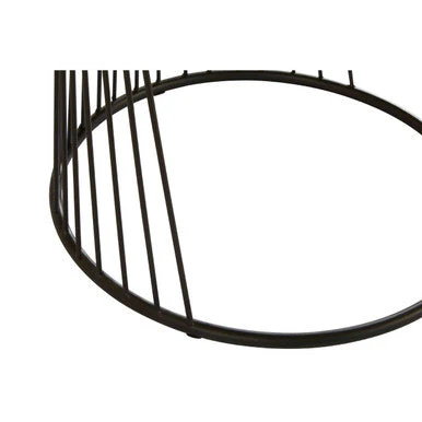 Set of 2 Grey Glass Top Nesting Side Tables with Black Metal Wire Frame, Trento - Image 8