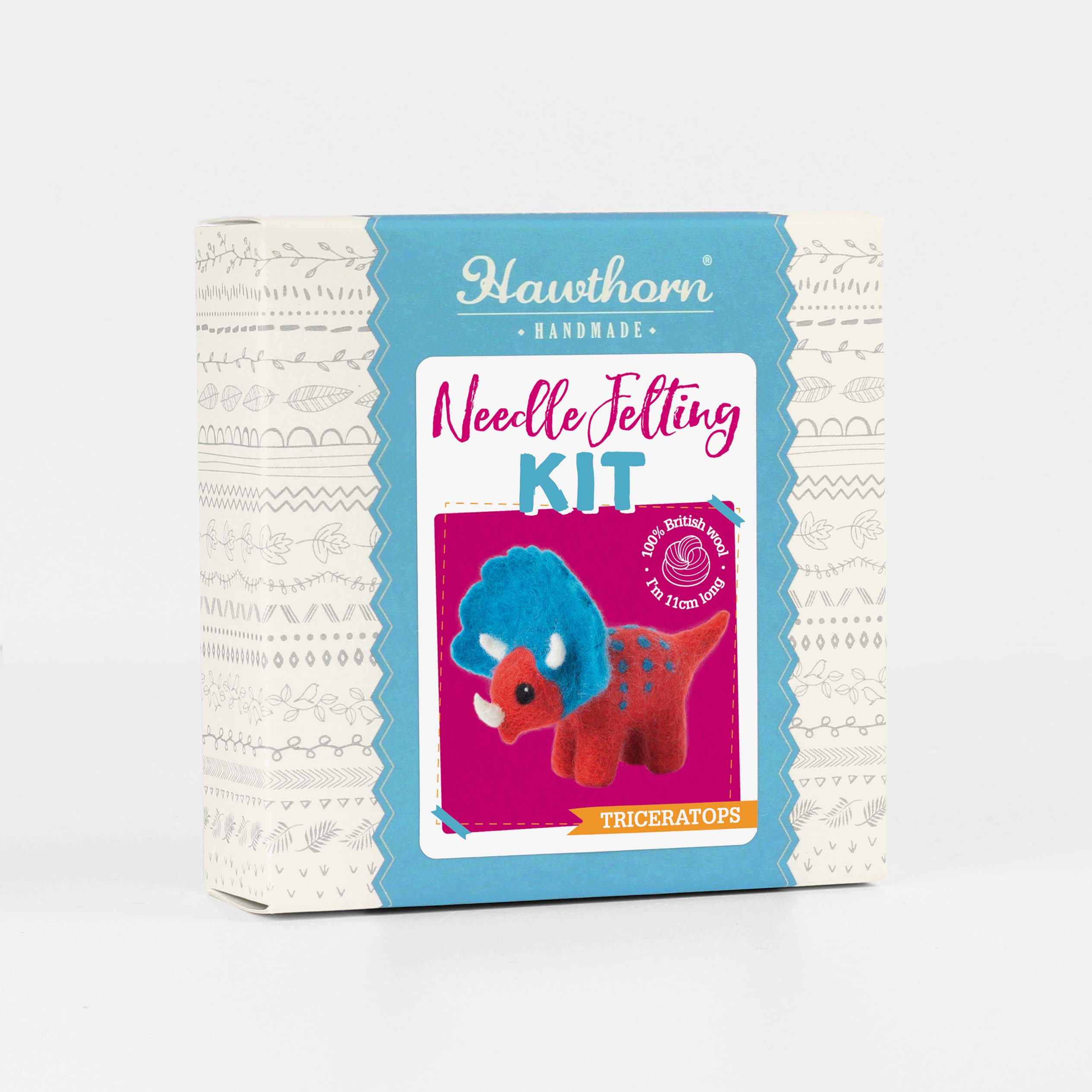 Triceratops Dinosaur Needle Felting Kit for Beginners - Image 2