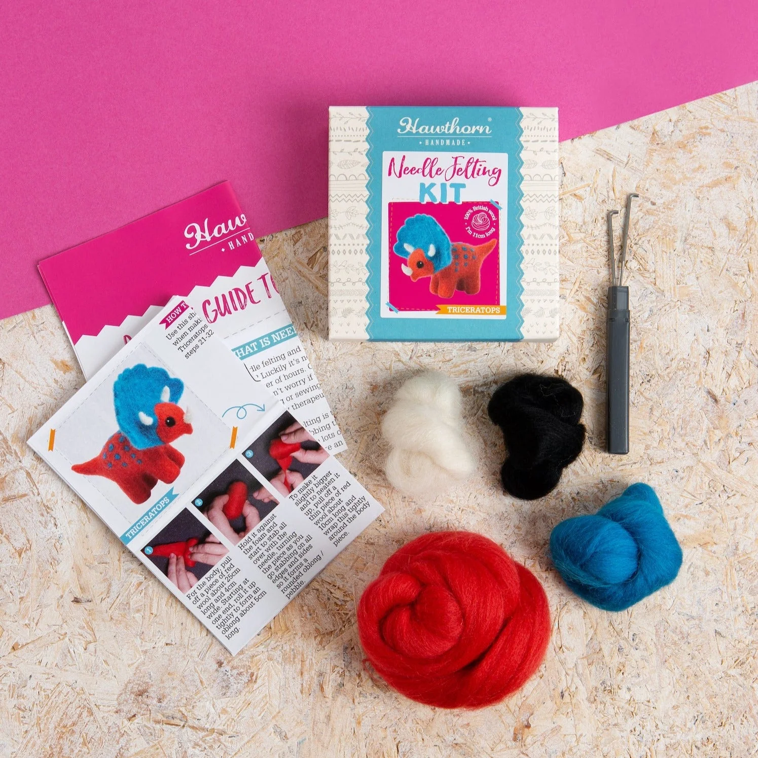 Triceratops Dinosaur Needle Felting Kit for Beginners - Image 6