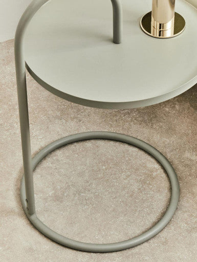 Grey Round Top Side Table with Grey Finish Iron Hanging Frame, Trosa - Image 6