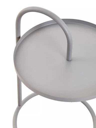 Grey Round Top Side Table with Grey Finish Iron Hanging Frame, Trosa - Image 9