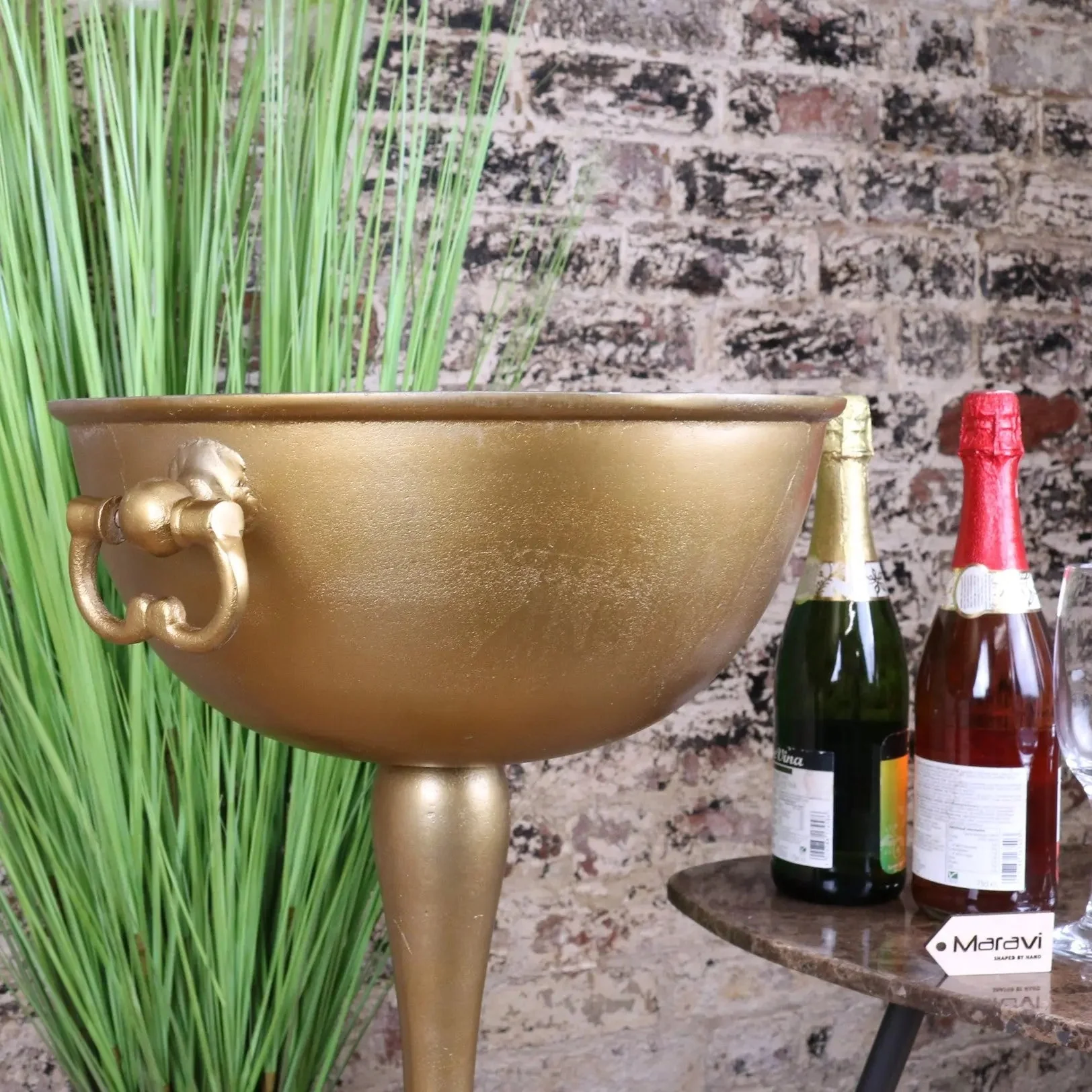 Tumbani Floor Standing Gold Champagne Ice Bucket Tub - Image 6