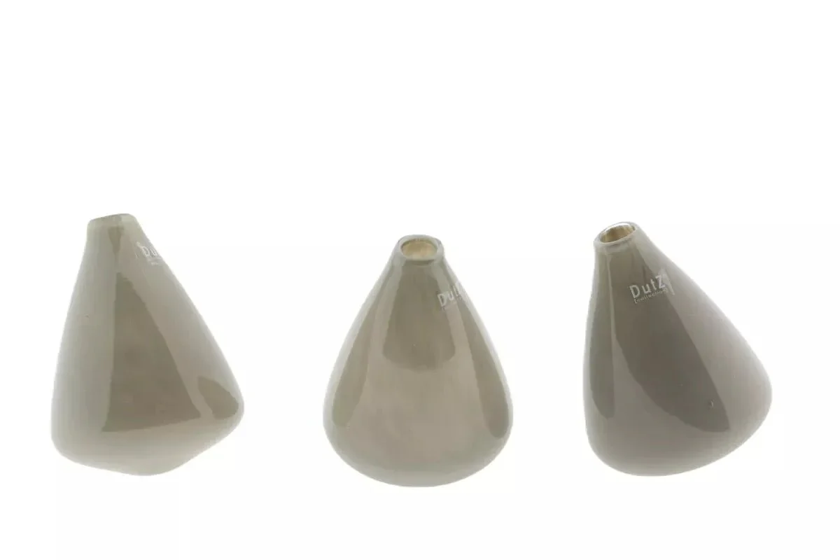 TUMBLING VASE - H12 D10 cm - TAUPE - Image 2