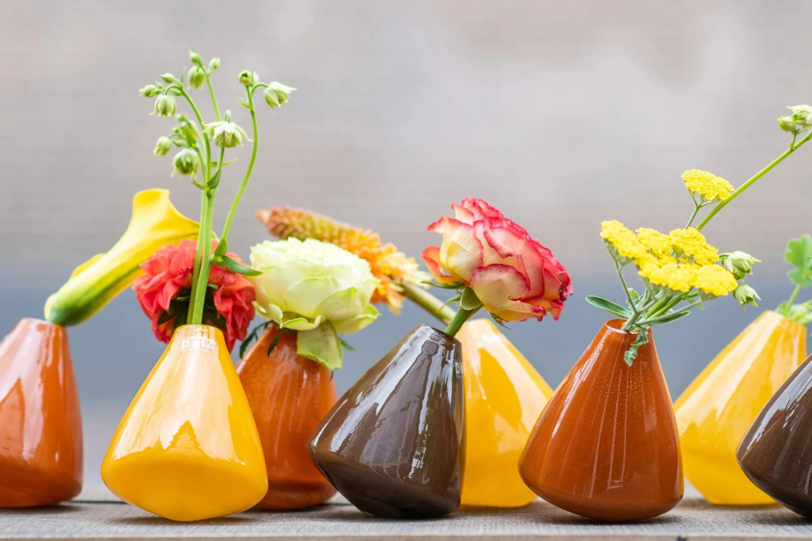 TUMBLING Vase- H12 D10 cm - WARM ORANGE - Image 3