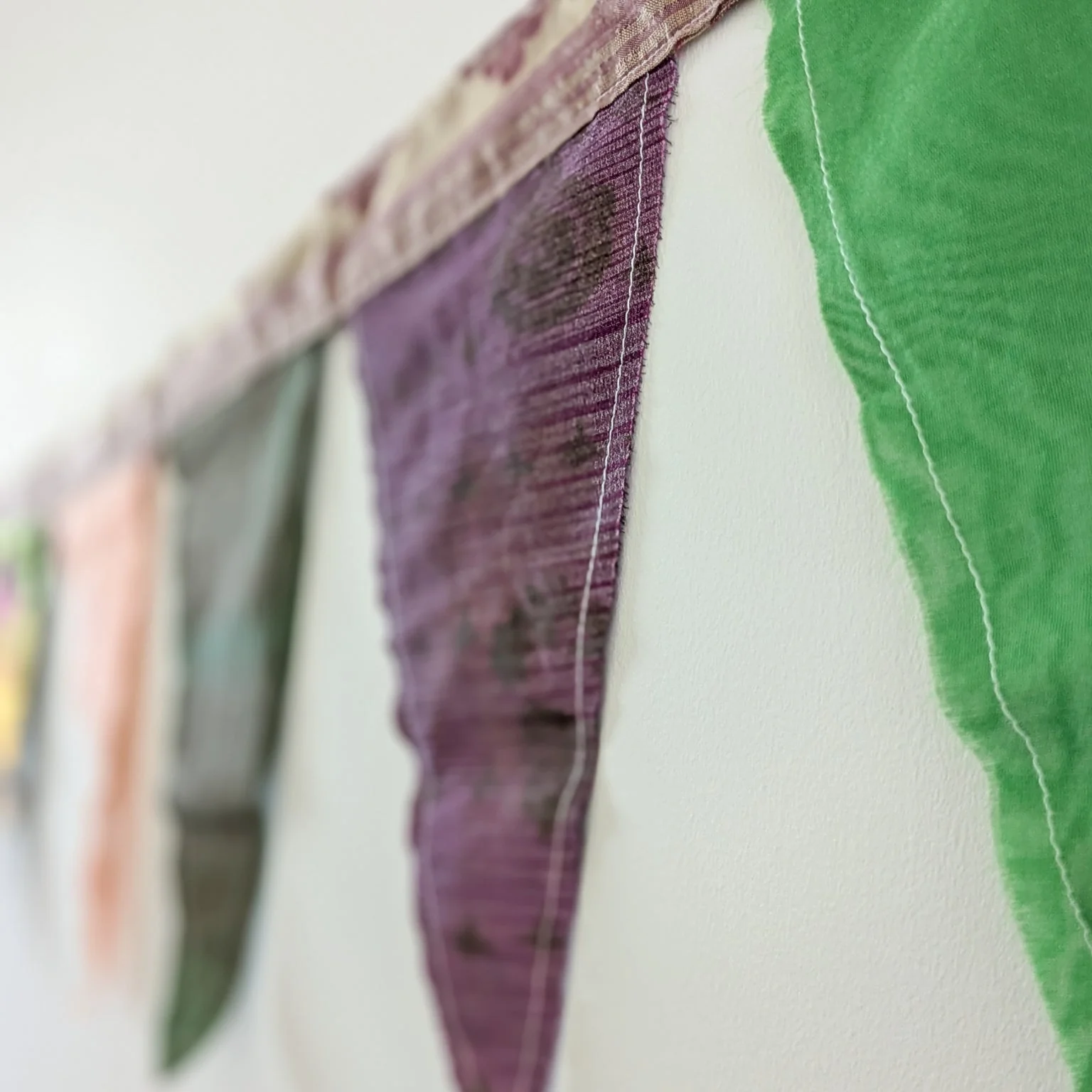 Upcycled sari flags, reusable sari bunting - Image 9