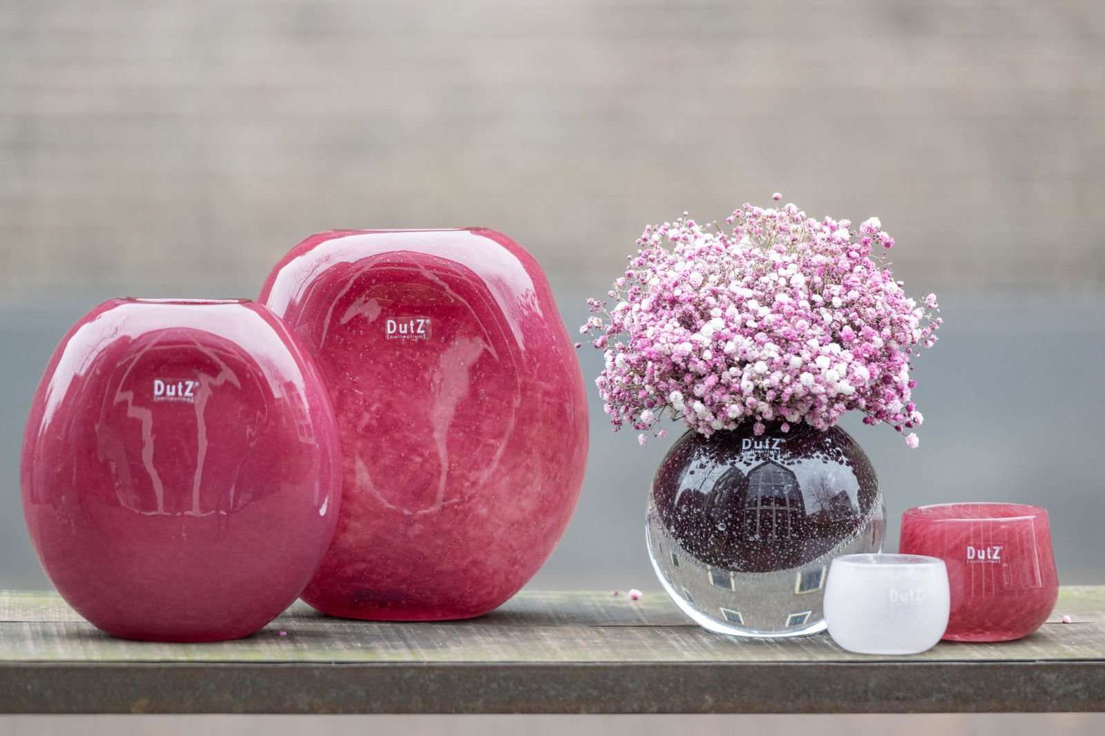 Vase Decor OVALI - RED Bubbles - Image 5