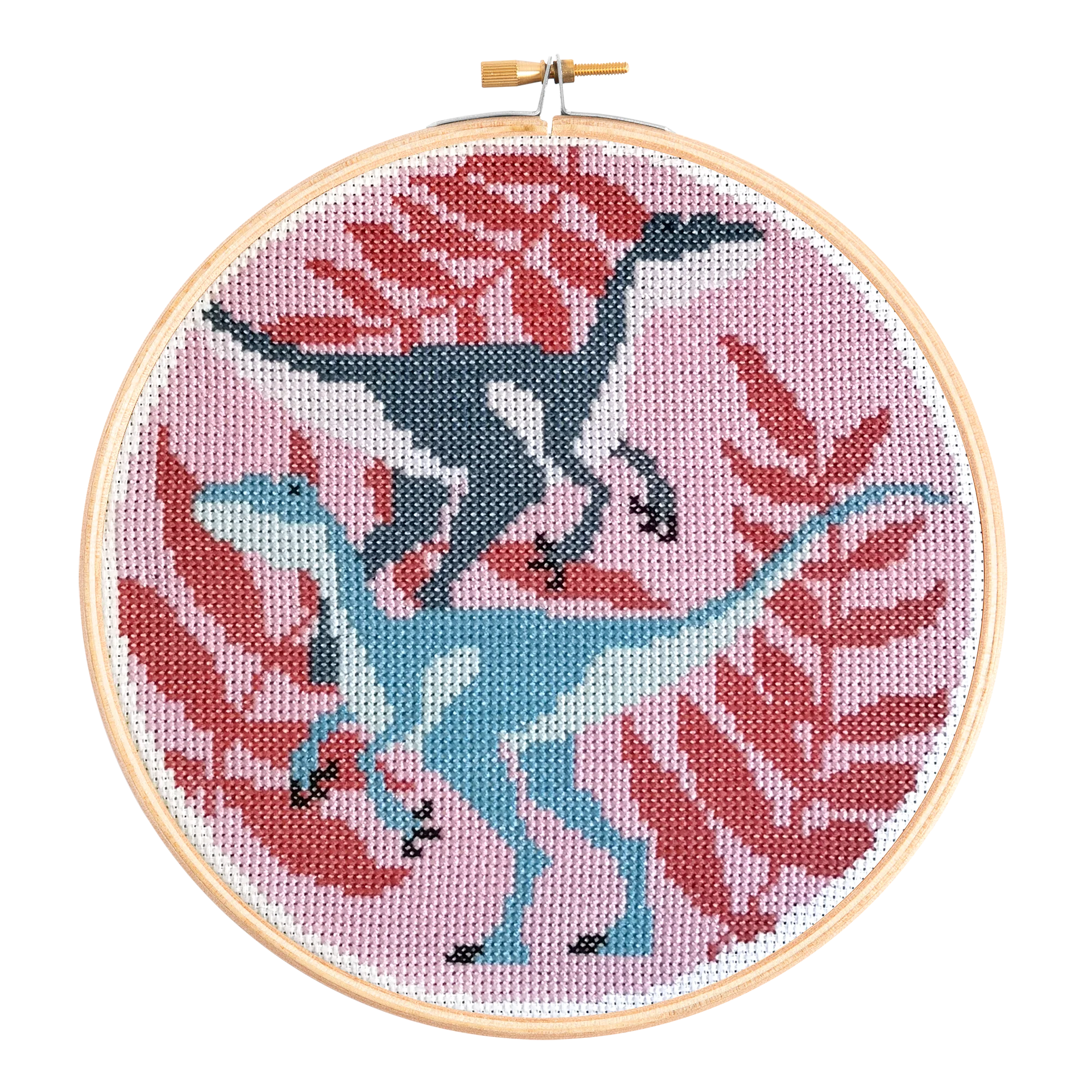 'Velociraptors' Dinosaur Cross Stitch Kit for Beginners - Image 7