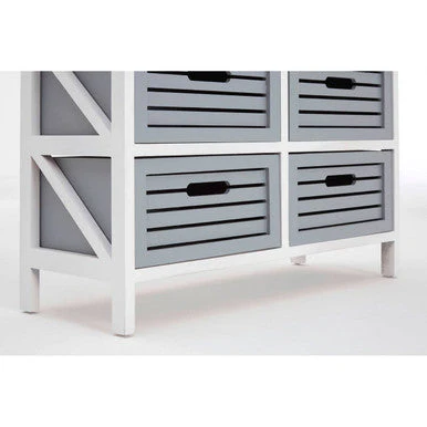 Vermont 6 Grey Drawers Unit - Image 9