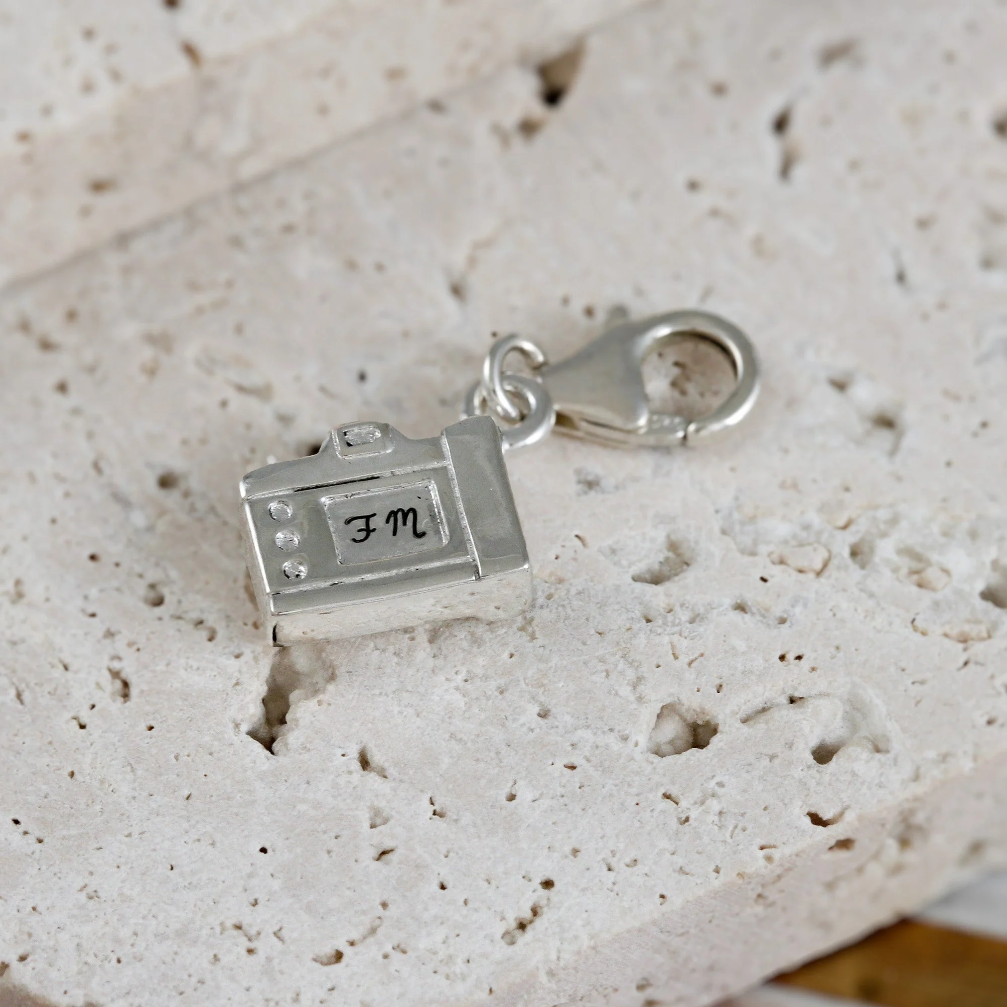Vintage Camera Personalised Silver Charm - Image 6