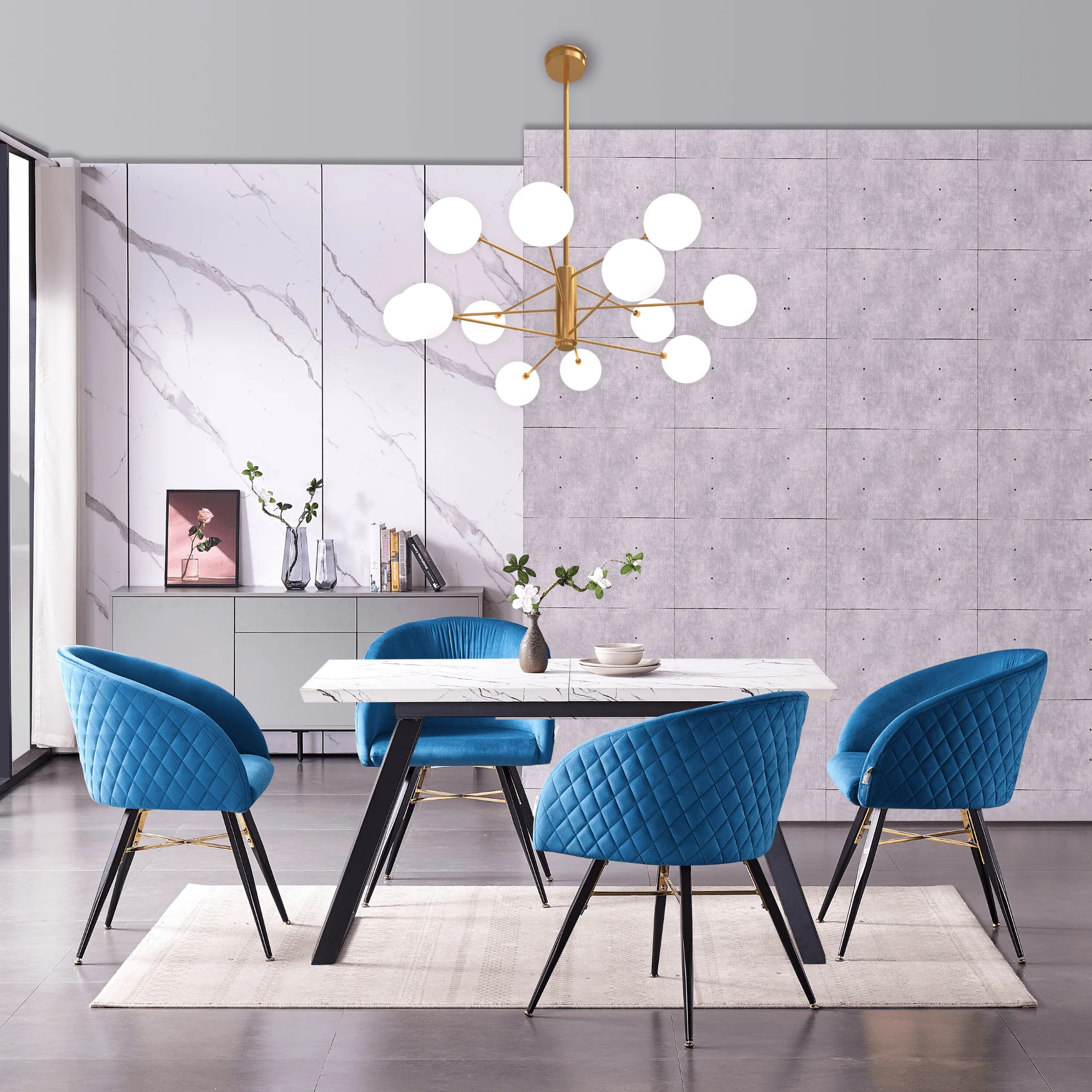 Vittorio LUX Velvet Dining Chair with Metal Legs - Perfect for Dining Room Living Room - Image 32