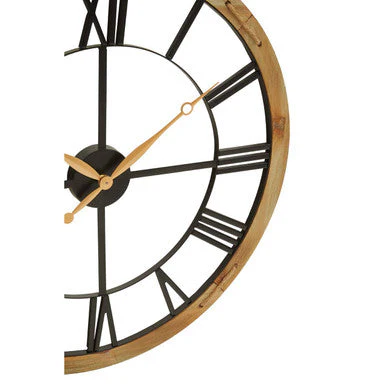 Vitus Black Metal Wall Clock with Gold Finish Hands - Image 4