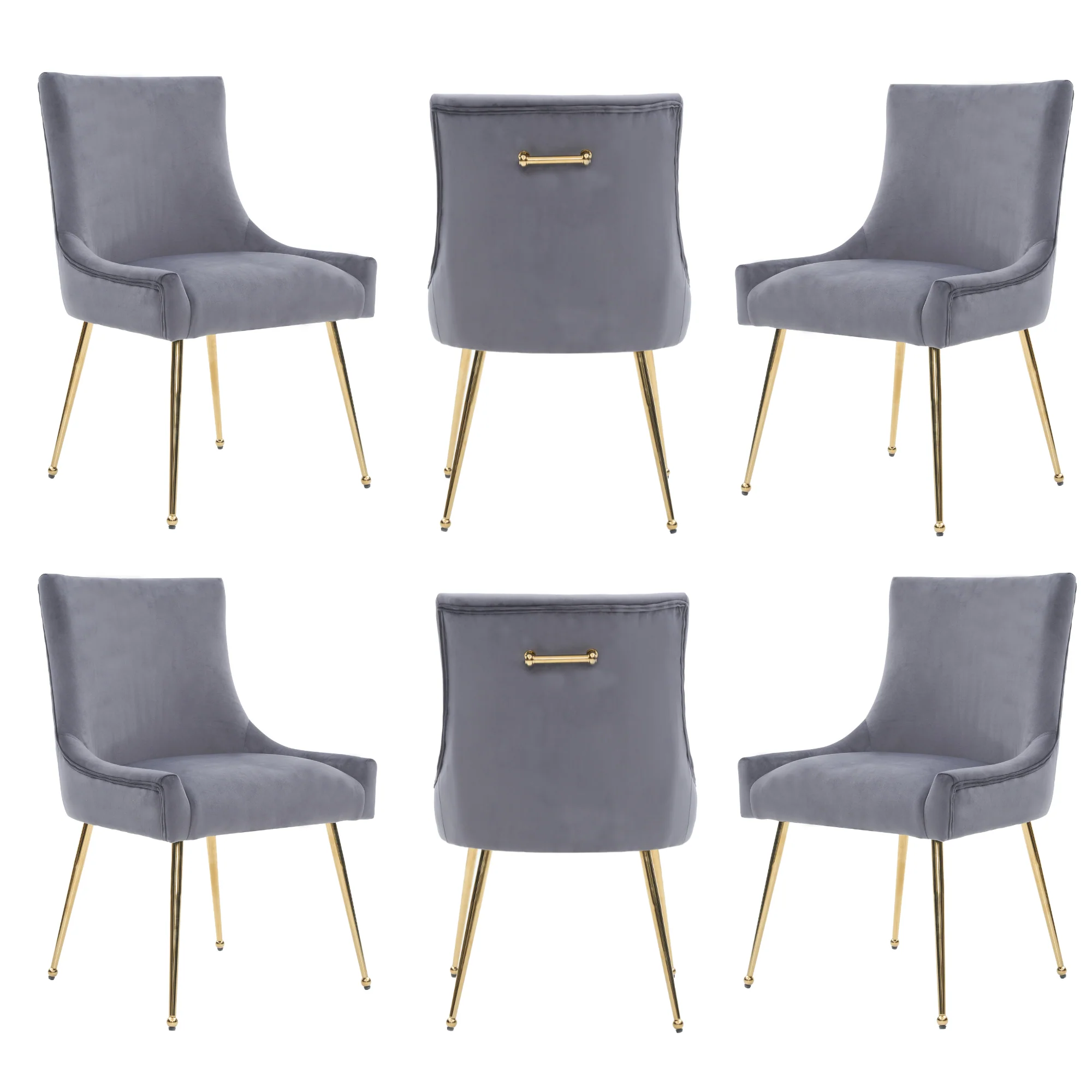 Viviana Velvet Dining Chair – Gold Legs, Ring Handle & Modern Accent - Image 26