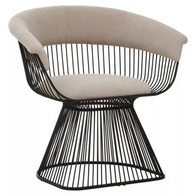 Vogue Mink Velvet and Black Frame Chair - Image 3