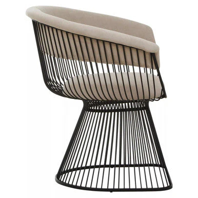 Vogue Mink Velvet and Black Frame Chair - Image 4
