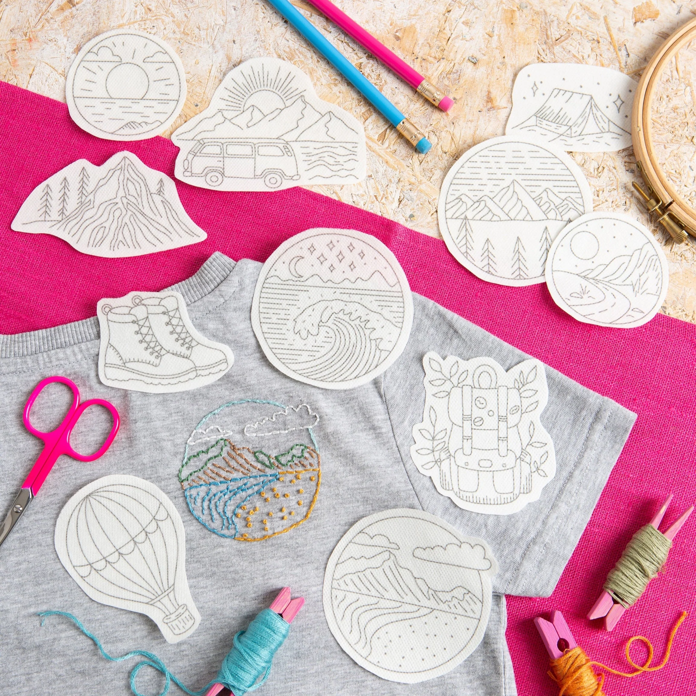 'Wander Free' Travel Stick & Stitch Embroidery Pack